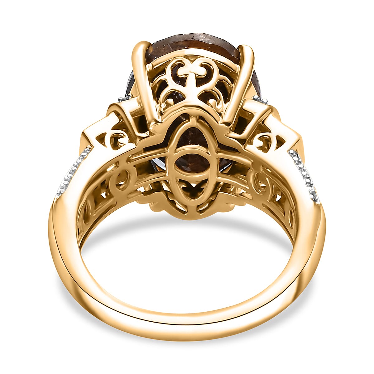 D'Joy Zawadi Chocolate Sapphire and Multi Gemstone Ring in 18K Vermeil Yellow Gold Over Sterling Silver (Size 7.0) 15.30 ctw image number 4