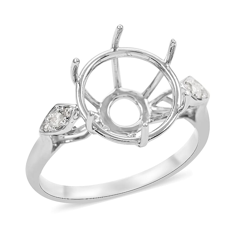 Luxoro 10K White Gold Mounting Ring