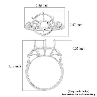 Luxoro 10K White Gold Mounting Ring