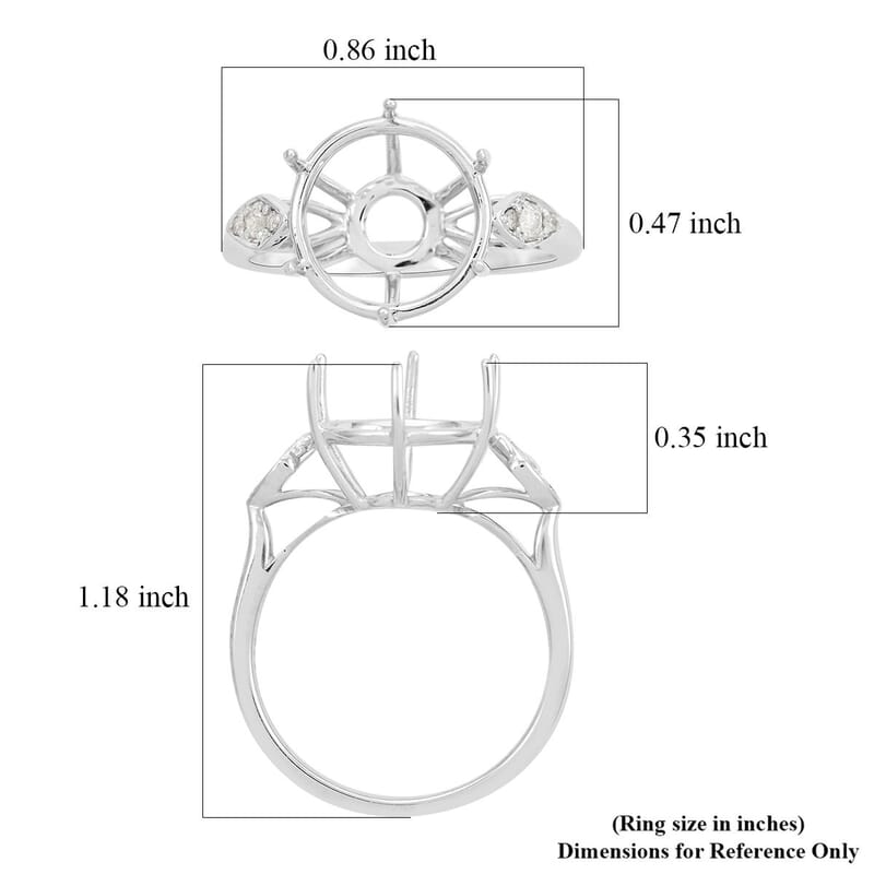 Luxoro 10K White Gold Mounting Ring
