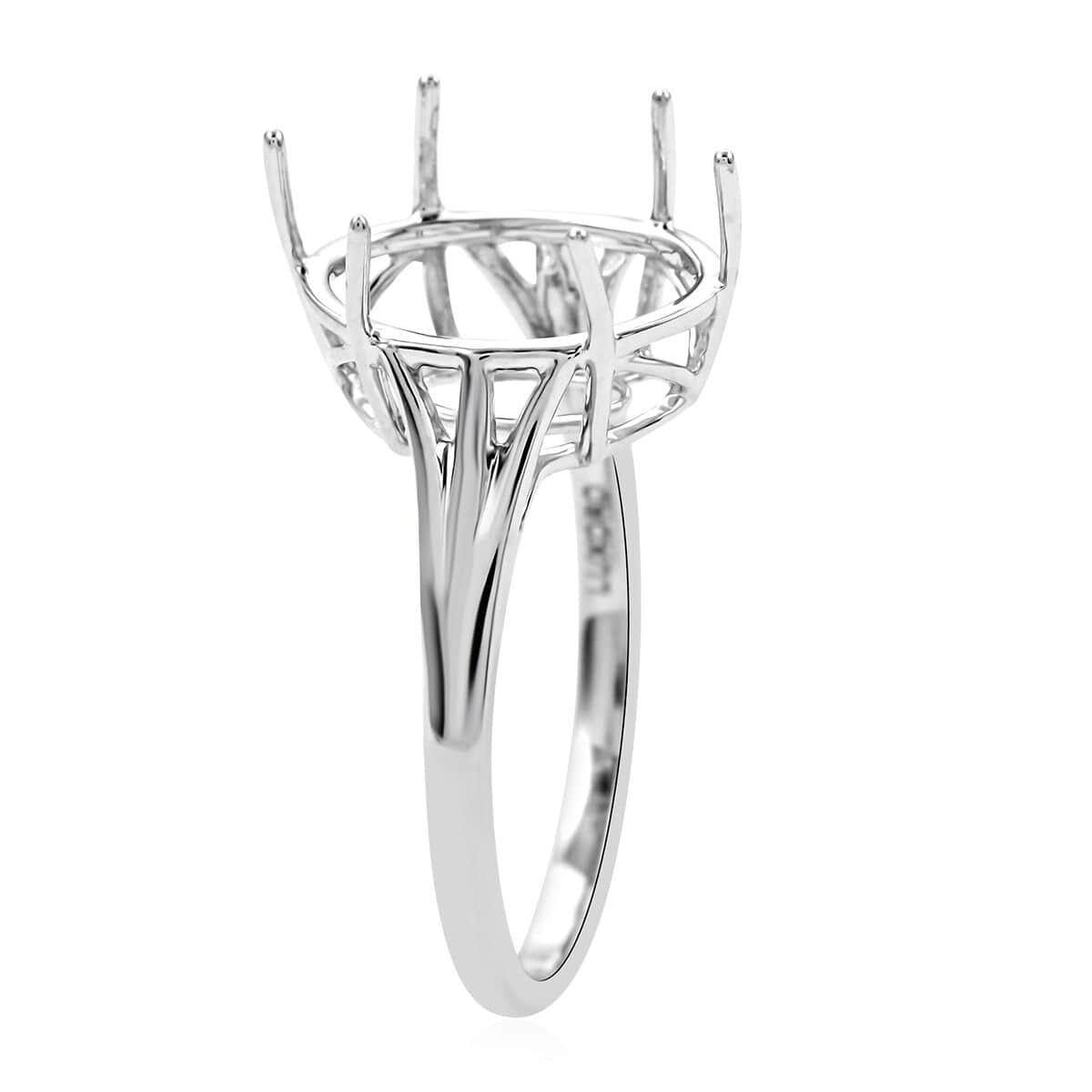 Luxoro 10K White Gold Mounting Ring (Size 7.0) image number 1