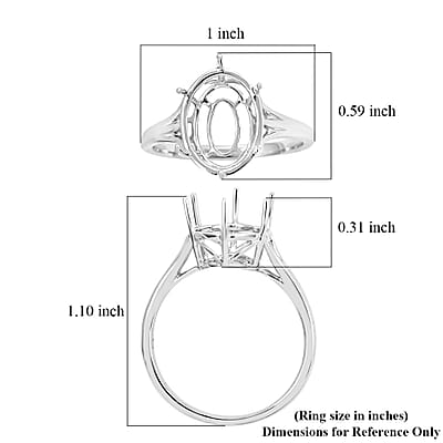 Luxoro 10K White Gold Mounting Ring (Size 7.0)