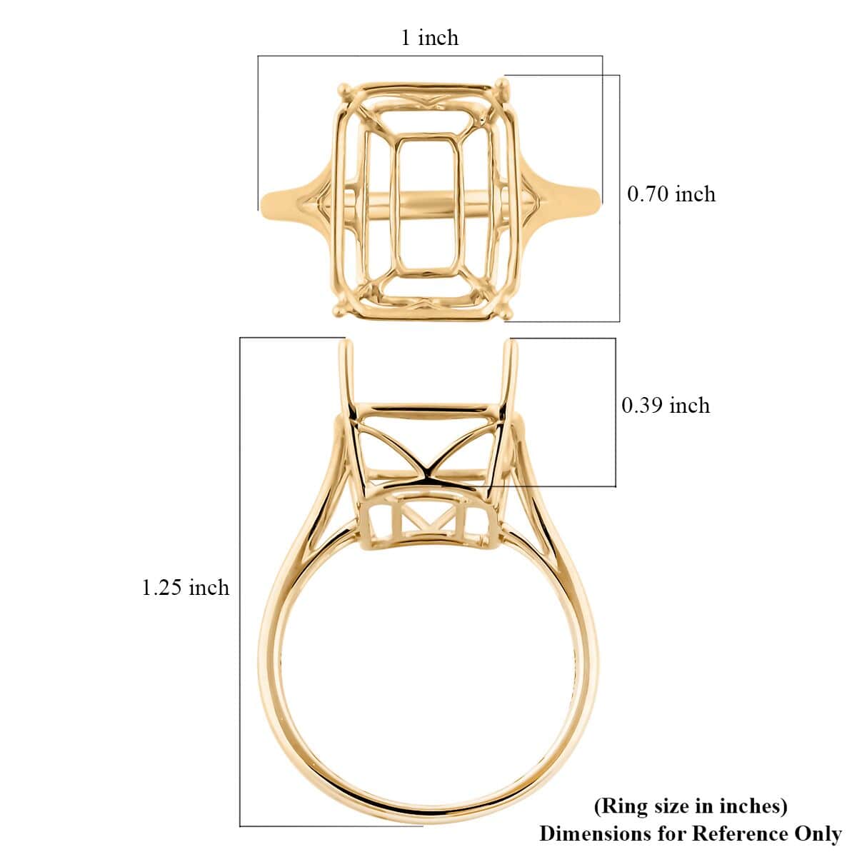 Luxoro 10K Yellow Gold Mounting Ring (Size 7.0) image number 2