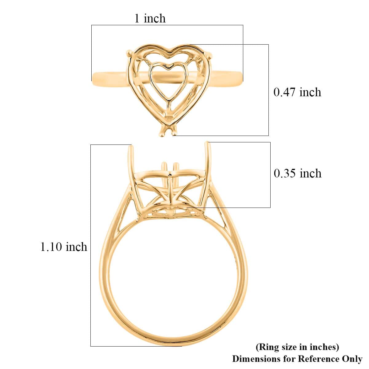 Luxoro 10K Yellow Gold Mounting Ring (Size 7.0) image number 2