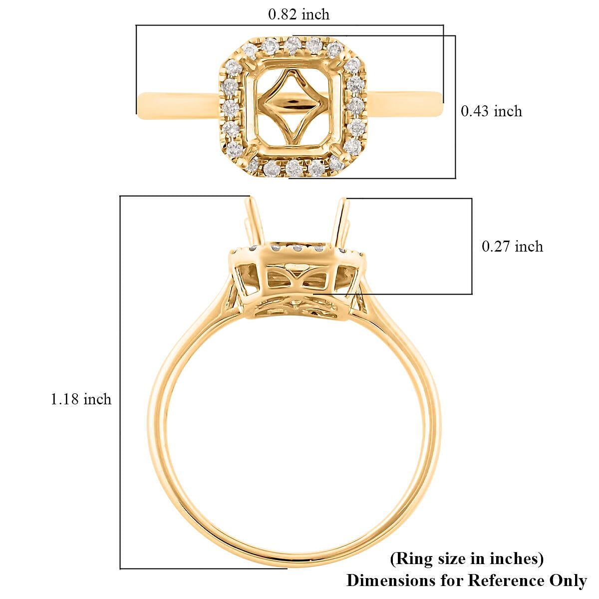 Luxoro 14K Yellow Gold Mounting Ring (Size 7.0)