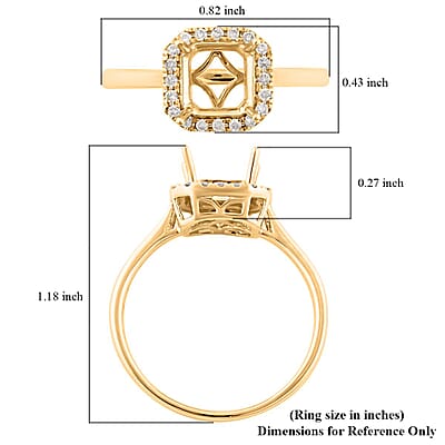 Luxoro 14K Yellow Gold Mounting Ring (Size 7.0)