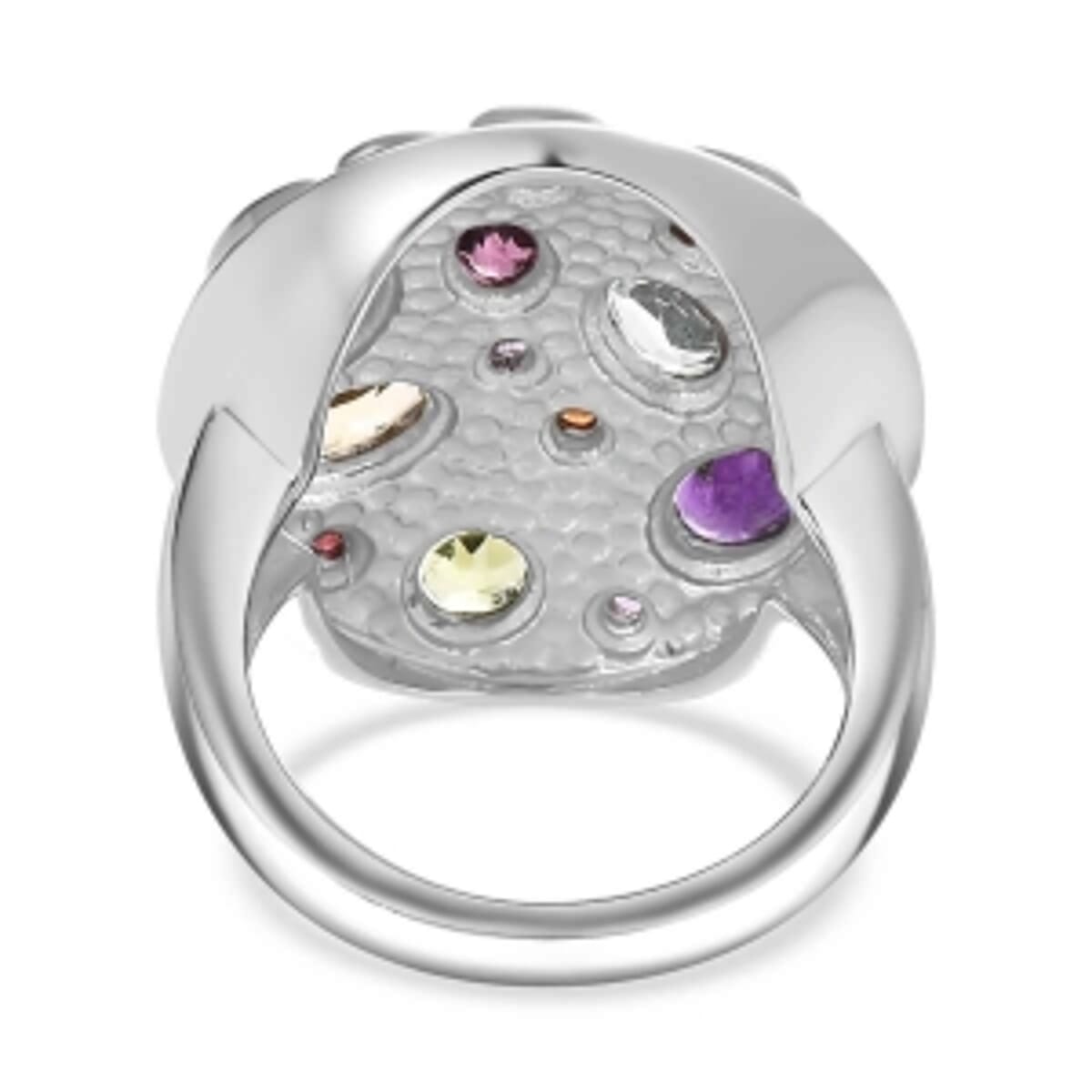 African Amethyst and Brazilian Citrine 2.84 ctw Fancy Ring in Stainless Steel (Size 5.5) image number 5
