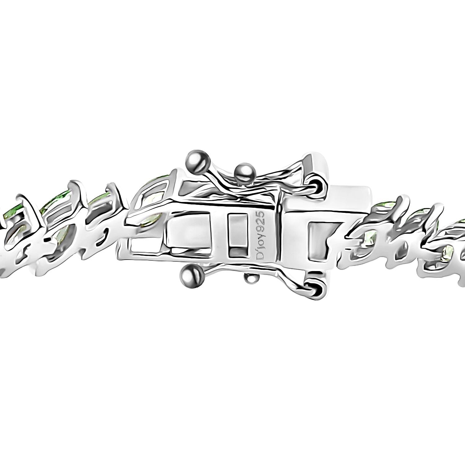 Brazilian Mint Garnet Leaf Bracelet in Rhodium Over Sterling Silver (6.50 In) 6.20 ctw