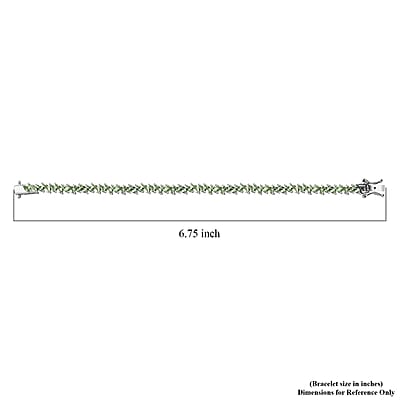 Brazilian Mint Garnet Leaf Bracelet in Rhodium Over Sterling Silver (6.50 In) 6.20 ctw