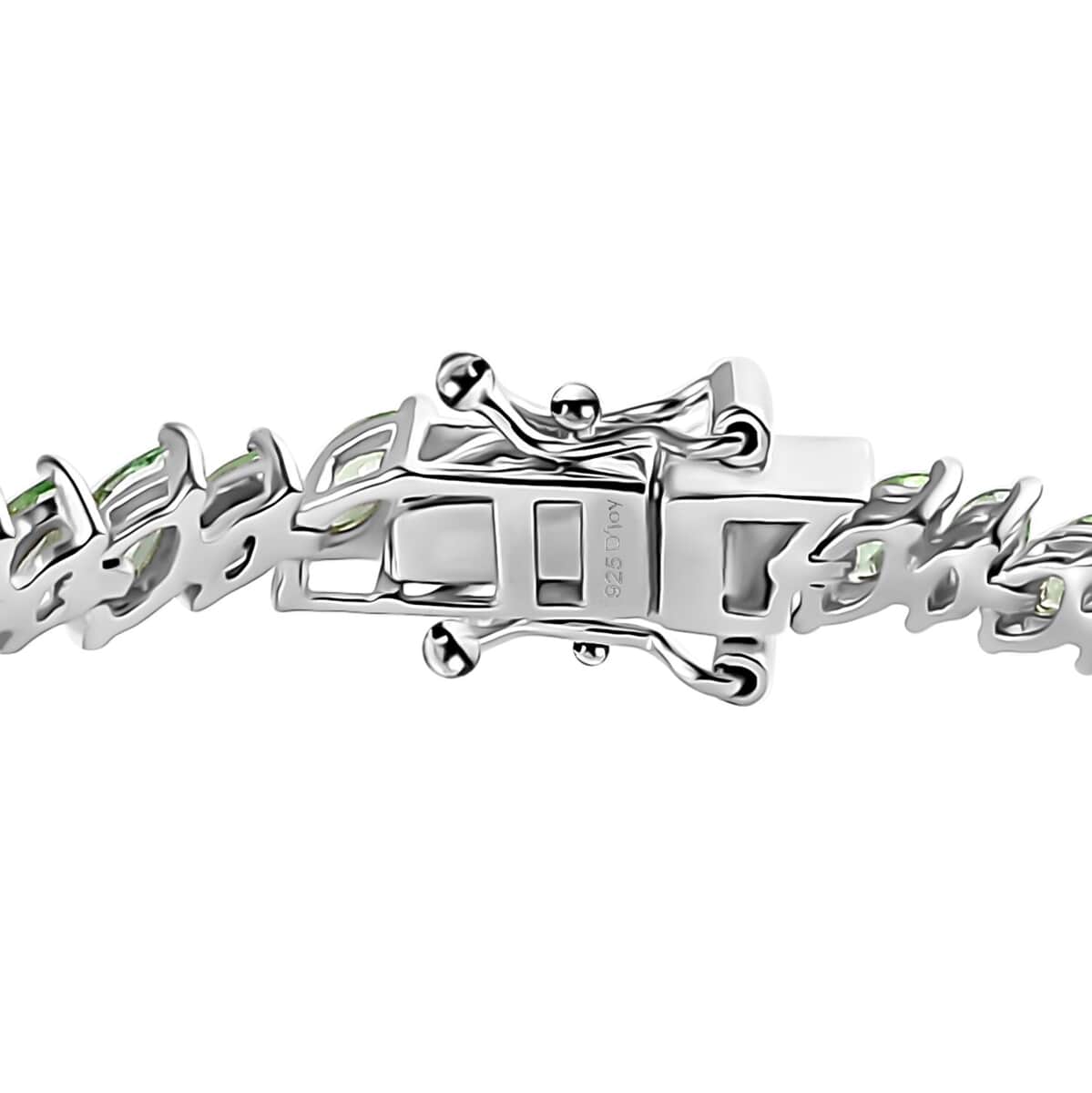 Brazilian Mint Garnet Leaf Bracelet in Rhodium Over Sterling Silver (7.25 In) 7.40 ctw image number 3