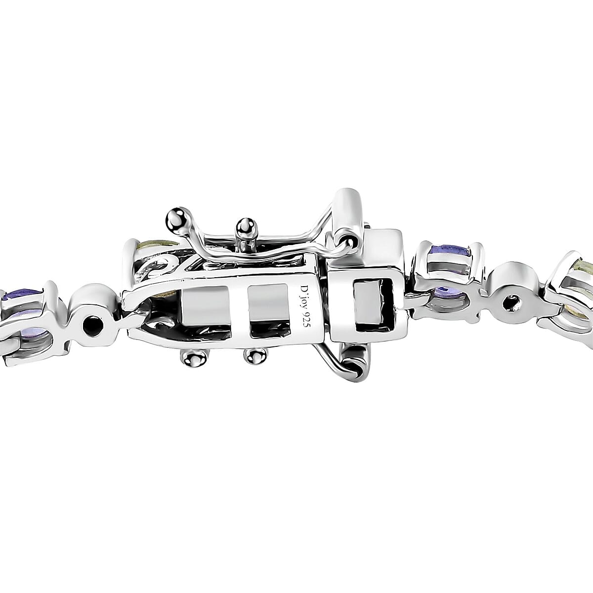Brazilian Mint Garnet and Multi Gemstone Art Deco Bracelet in Rhodium Over Sterling Silver (8.00 In) 5.65 ctw image number 3