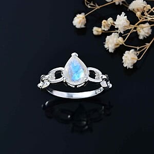 Rainbow Moonstone 1.59 ctw Ring in Sterling Silver (Size 11.5)