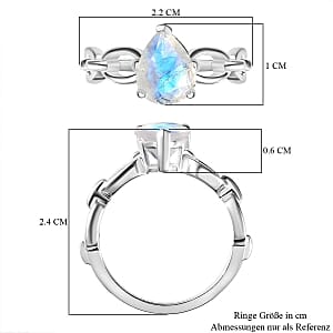 Rainbow Moonstone 1.59 ctw Ring in Sterling Silver (Size 11.5)