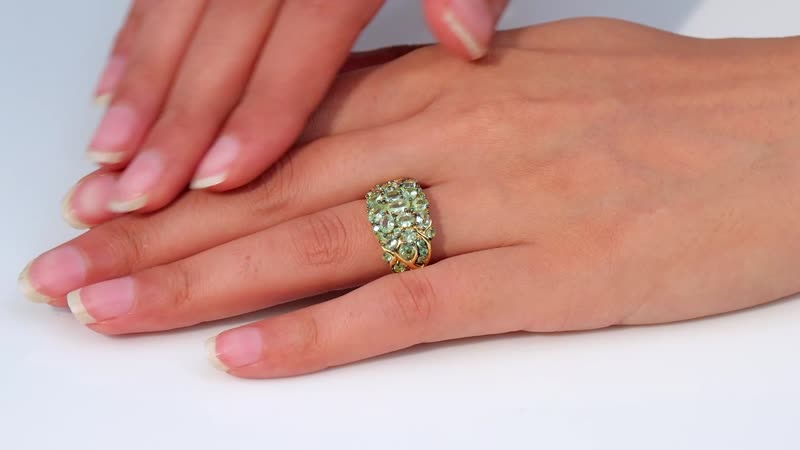 Brazilian Mint Garnet Cluster Ring in 18K Vermeil YG Over Sterling Silver (Size 6.0) 2.85 ctw