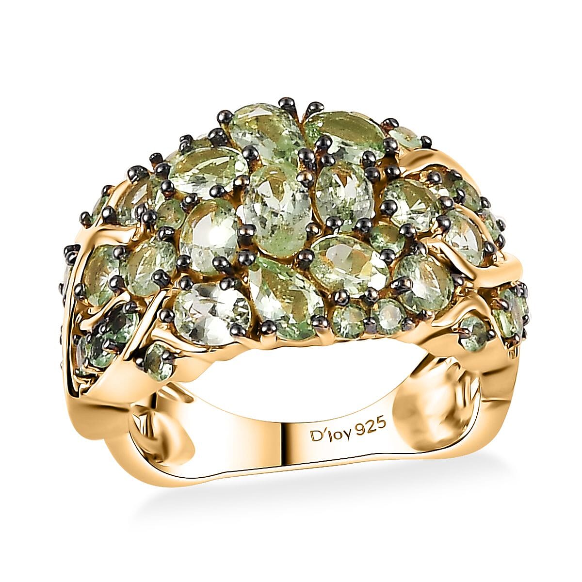 Brazilian Mint Garnet Mangrove Forest Ring in 18K Vermeil Yellow Gold Over Sterling Silver (Size 10.0) 2.85 ctw image number 0