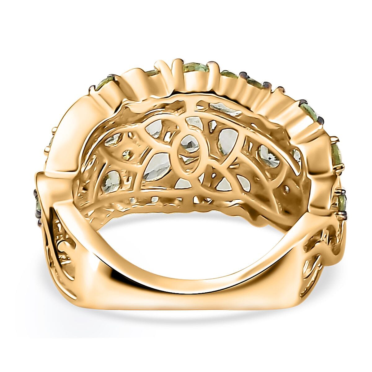 Brazilian Mint Garnet Mangrove Forest Ring in 18K Vermeil Yellow Gold Over Sterling Silver (Size 10.0) 2.85 ctw image number 4