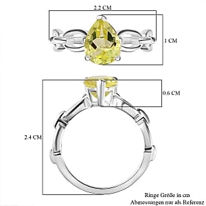 Green Gold Quartz 2.00 ctw Ring in Sterling Silver (Size 10.0)
