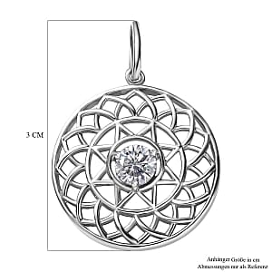 Moissanite 0.58 ctw Pendant in Rhodium Over Sterling Silver