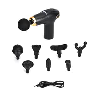 Last in Stock Rechargeable and Portable Massage Gun with 8 Replaceable Head - Black (30w, 7.4v)