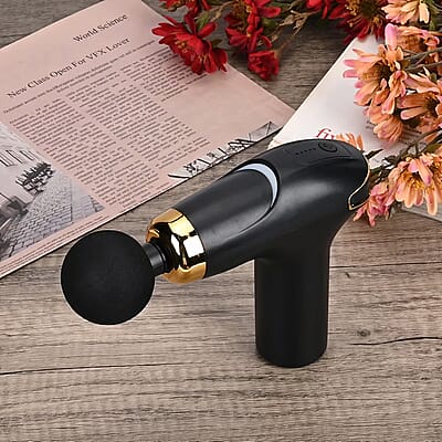 Soulsmart Rechargeable and Portable Massage Gun with 8 Replaceable Head - Black (30w, 7.4v)