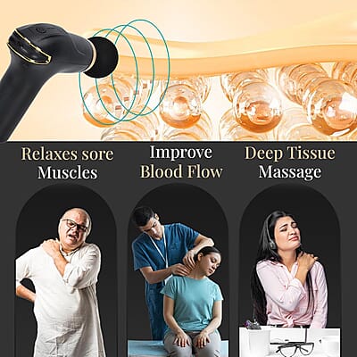 Soulsmart Rechargeable and Portable Massage Gun with 8 Replaceable Head - Black (30w, 7.4v)
