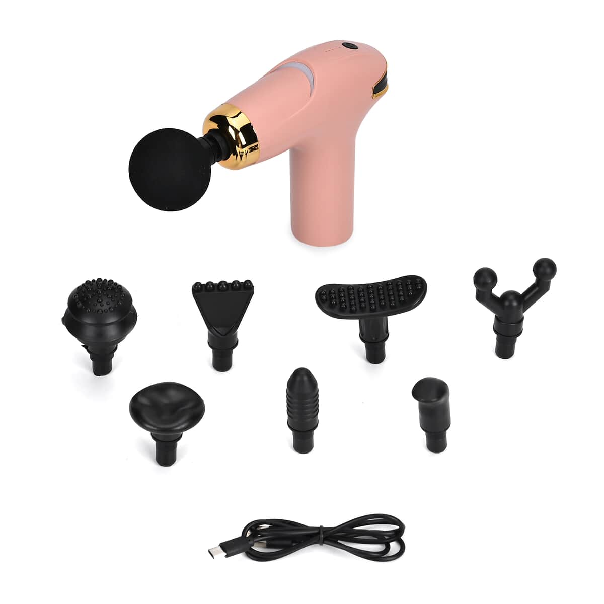 Last in Stock Rechargeable and Portable Massage Gun with 8 Replaceable Head - Pink (30w, 7.4v) image number 0