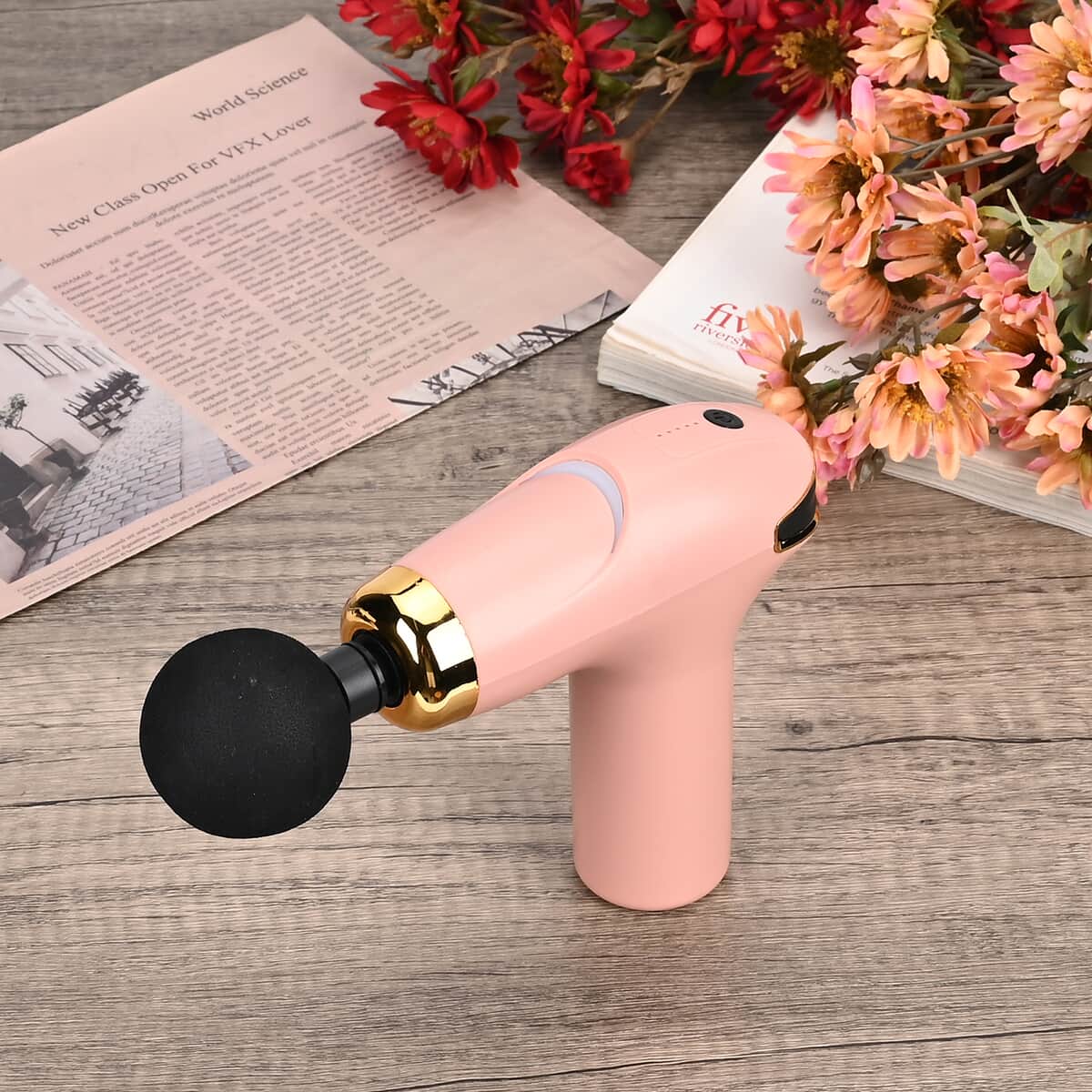 Last in Stock Rechargeable and Portable Massage Gun with 8 Replaceable Head - Pink (30w, 7.4v) image number 1