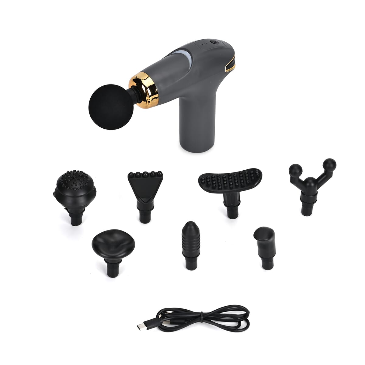 Soulsmart Rechargeable and Portable Massage Gun with 8 Replaceable Head - Gray (30w, 7.4v) image number 0