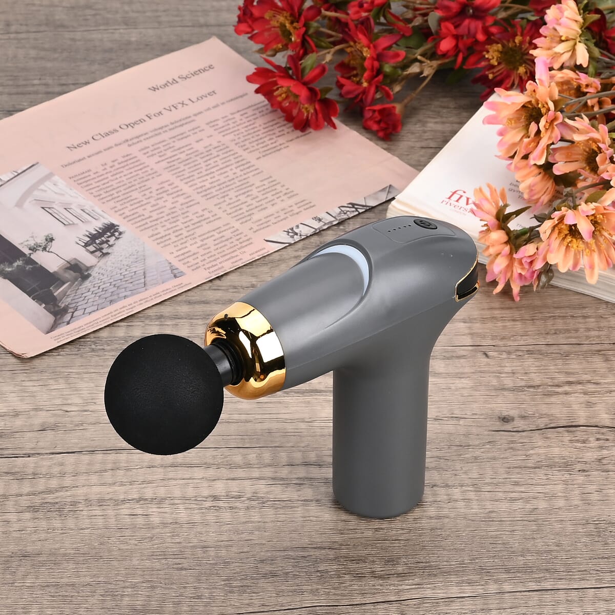 Soulsmart Rechargeable and Portable Massage Gun with 8 Replaceable Head - Gray (30w, 7.4v) image number 1