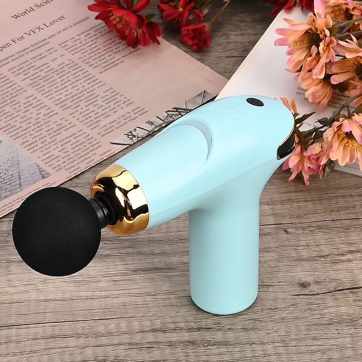 Soulsmart Rechargeable and Portable Massage Gun with 8 Replaceable Head - Sky Blue (30w, 7.4v) image number 1