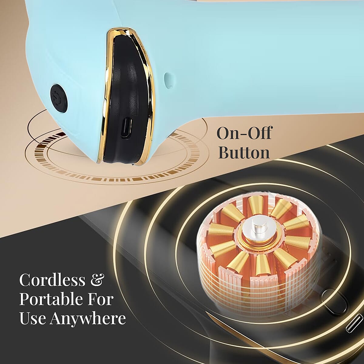 Soulsmart Rechargeable and Portable Massage Gun with 8 Replaceable Head - Sky Blue (30w, 7.4v) image number 4