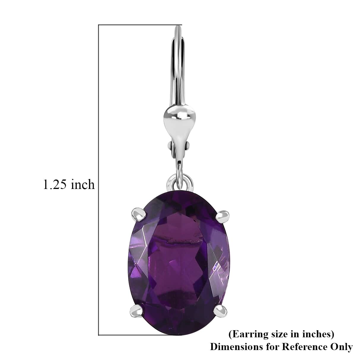 African Amethyst 10.80 ctw Lever Back Earrings in Rhodium Over Sterling Silver image number 4