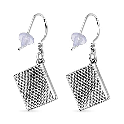 D'Joy Artisan Crafted Sterling Silver Holy Cross Bible Earrings (5.35 Grams)