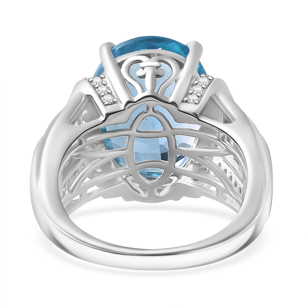 Buy Sky Blue Topaz and White Zircon 13.30 ctw Art and Deco