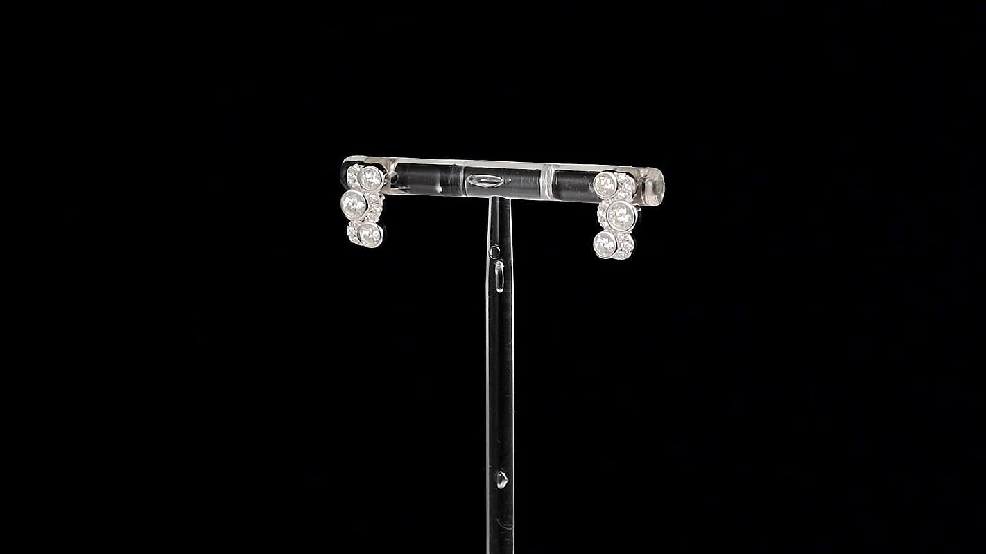 Moissanite 0.75 ctw Earrings in Rhodium Over Sterling Silver