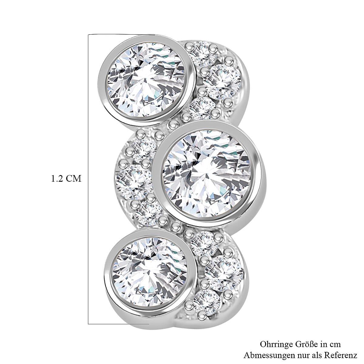Moissanite 0.75 ctw Earrings in Rhodium Over Sterling Silver