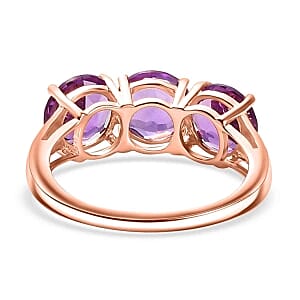 Rose De France Amethyst 3.96 ctw Ring in 14K RG Over Sterling Silver (Size 10)