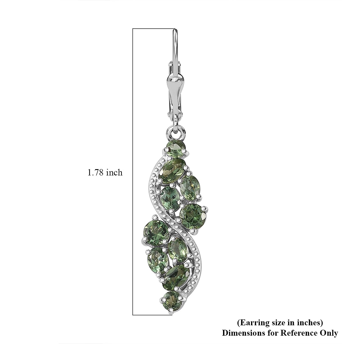Premium Andranomaro Green Apatite Liana Vines Earrings in Rhodium Over Sterling Silver 4.35 ctw