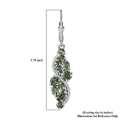 Premium Andranomaro Green Apatite Liana Vines Earrings in Rhodium Over Sterling Silver 4.35 ctw