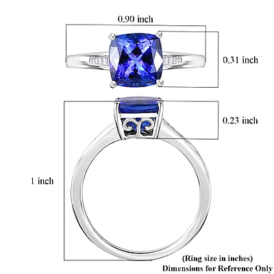 Rhapsody AAAA Tanzanite and E-F VS2 Diamond 2.85 ctw Ring in 950 Platinum (Size 5.0) 5.50 Grams