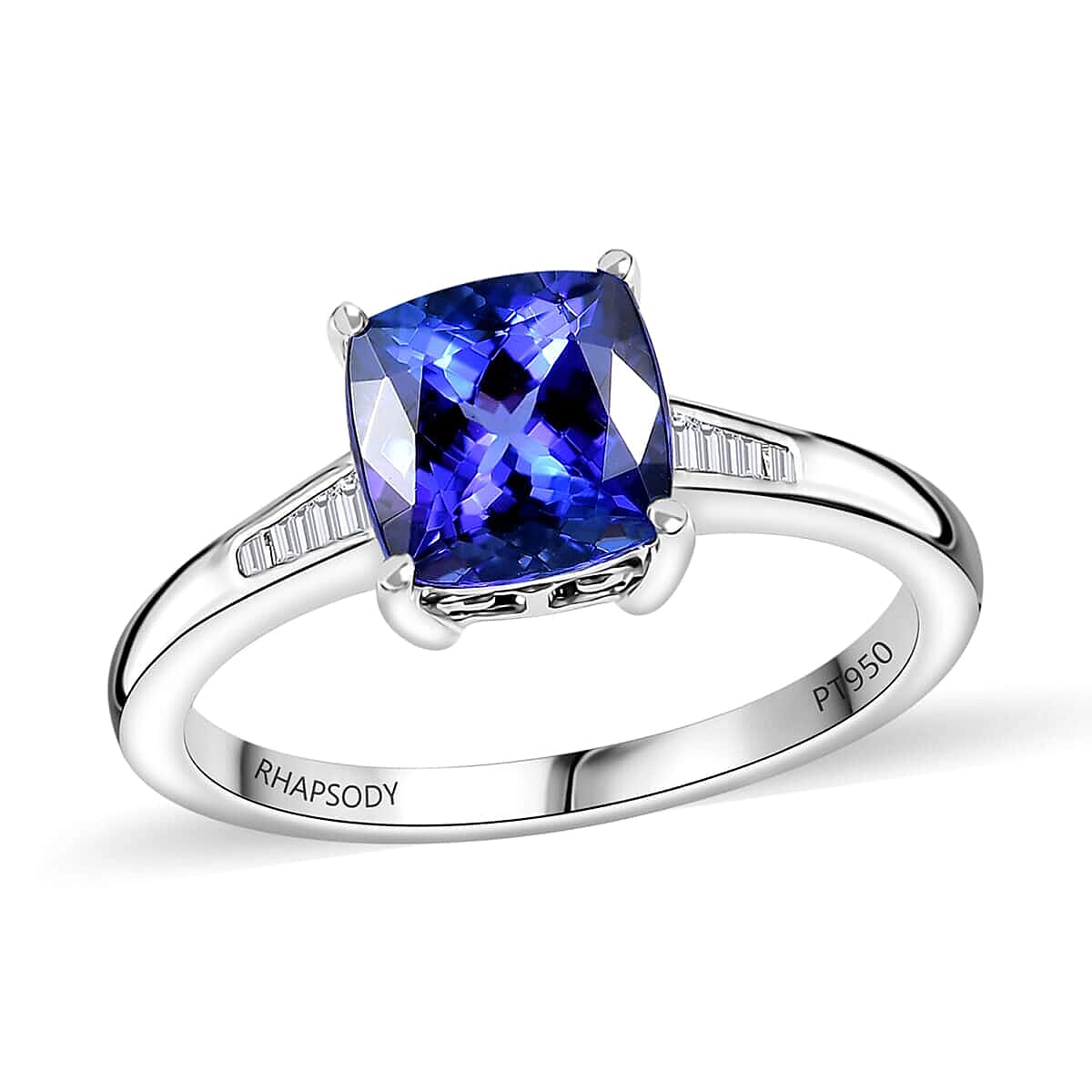 Rhapsody AAAA Tanzanite and E-F VS2 Diamond 2.85 ctw Ring in 950 Platinum (Size 10.0) 5.50 Grams image number 0