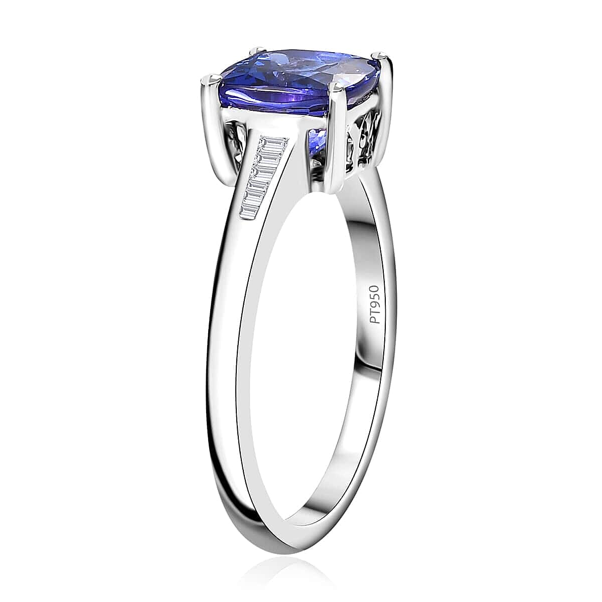 Rhapsody AAAA Tanzanite and E-F VS2 Diamond 2.85 ctw Ring in 950 Platinum (Size 10.0) 5.50 Grams image number 3