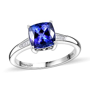 Rhapsody AAAA Tanzanite and E-F VS2 Diamond 2.85 ctw Ring in 950 Platinum (Size 11.0) 5.50 Grams