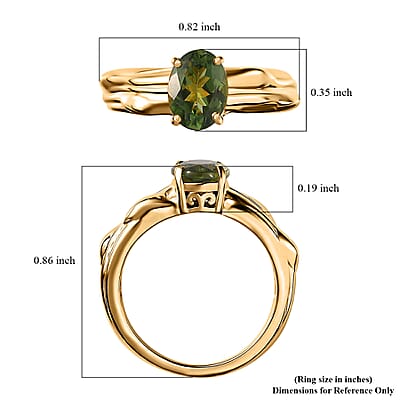 Andranomaro Green Apatite Tree Shank Ring in 18K Vermeil Yellow Gold Over Sterling Silver (Size 5.0) 1.35 ctw