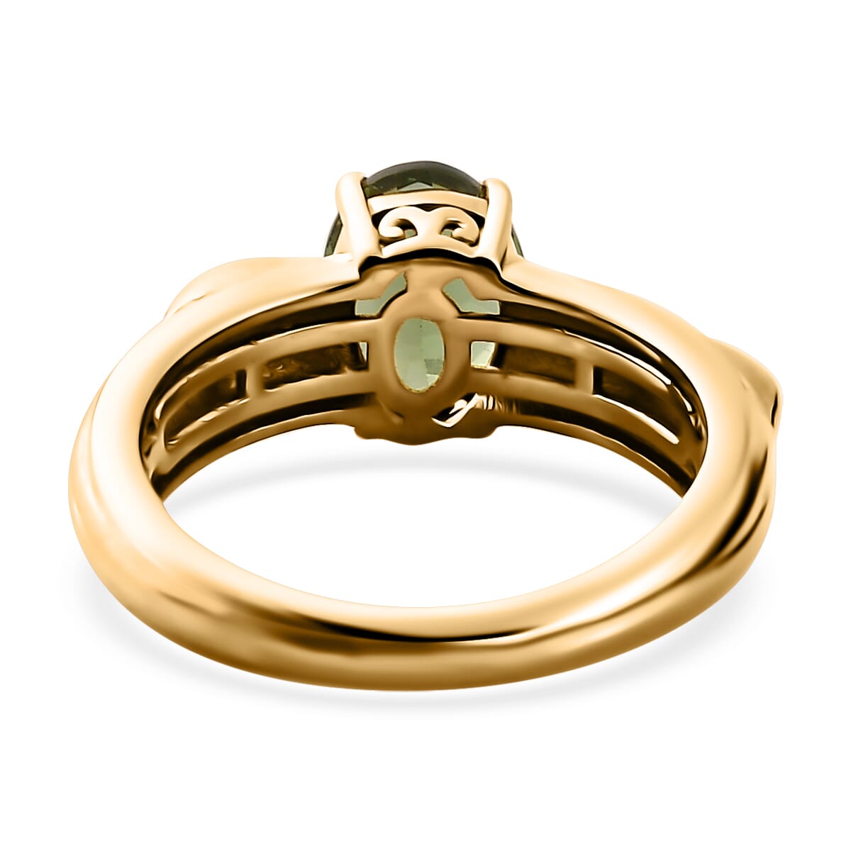 Andranomaro Green Apatite Tree Shank Ring in 18K Vermeil Yellow Gold Over Sterling Silver (Size 9.0) 1.35 ctw image number 4