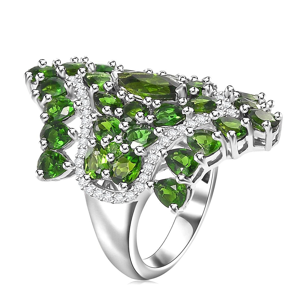 Buy Chrome Diopside and White Zircon 6.65 ctw Crown Prestige