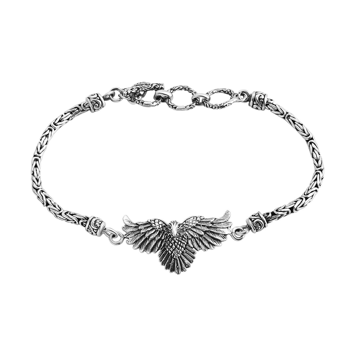 Bali Legacy Garuda with Borobudur Chain Bracelet in Sterling Silver (6.50-8.0In) 13 Grams image number 0