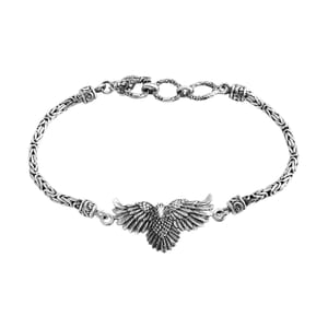 Bali Legacy Garuda with Borobudur Chain Bracelet in Sterling Silver (6.50-8.0In) 13 Grams