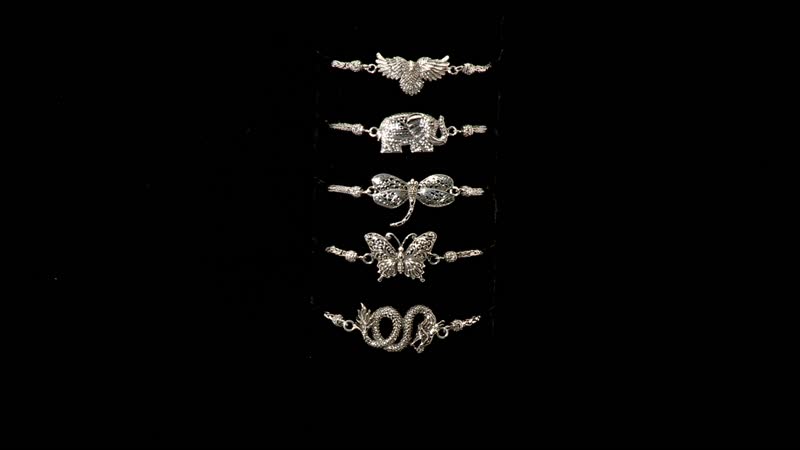 TLV Bali Legacy Sterling Silver Dragon with Padian Chain Bracelet (8.00 In) (16.20 g)