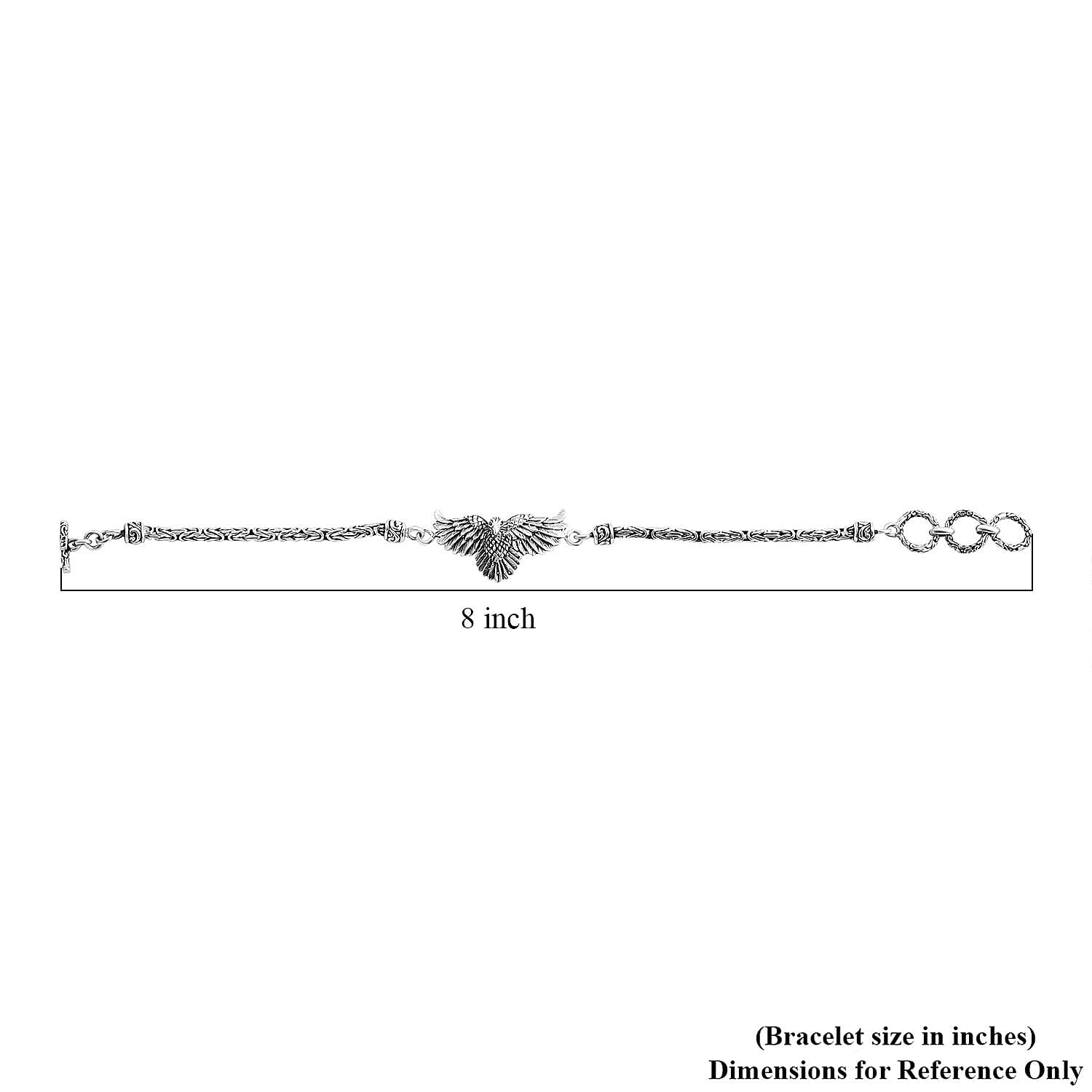 Bali Legacy Garuda with Borobudur Chain Bracelet in Sterling Silver (6.50-8.0In) 13 Grams